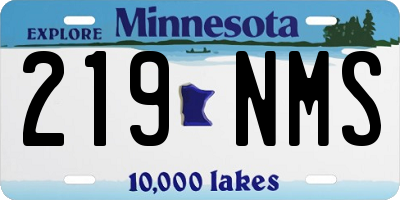 MN license plate 219NMS