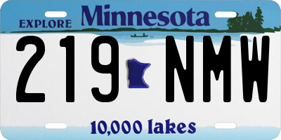 MN license plate 219NMW