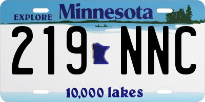 MN license plate 219NNC