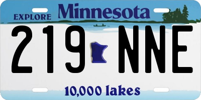 MN license plate 219NNE