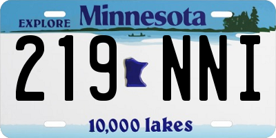 MN license plate 219NNI