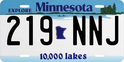 MN license plate 219NNJ