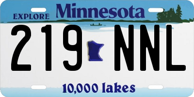 MN license plate 219NNL