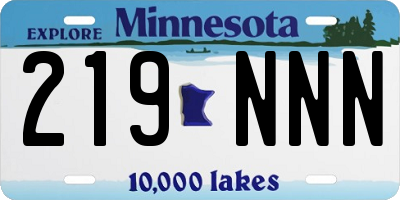 MN license plate 219NNN