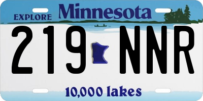 MN license plate 219NNR
