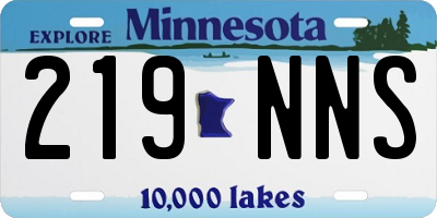 MN license plate 219NNS