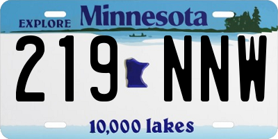 MN license plate 219NNW