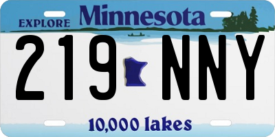 MN license plate 219NNY