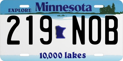 MN license plate 219NOB