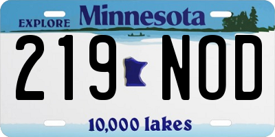 MN license plate 219NOD