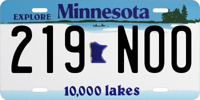 MN license plate 219NOO
