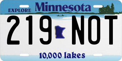 MN license plate 219NOT