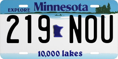 MN license plate 219NOU
