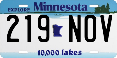 MN license plate 219NOV