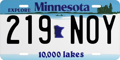 MN license plate 219NOY