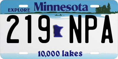 MN license plate 219NPA