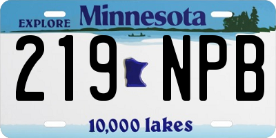 MN license plate 219NPB