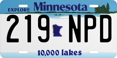 MN license plate 219NPD