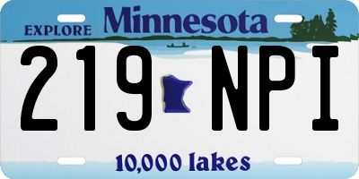 MN license plate 219NPI