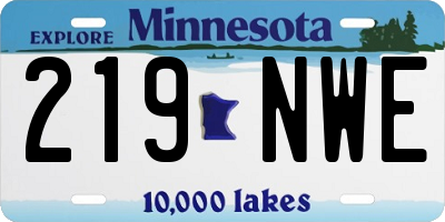 MN license plate 219NWE