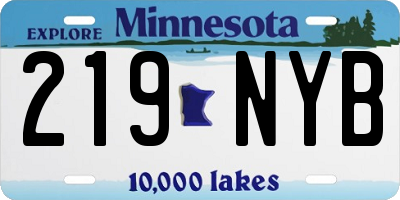 MN license plate 219NYB