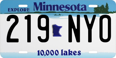 MN license plate 219NYO
