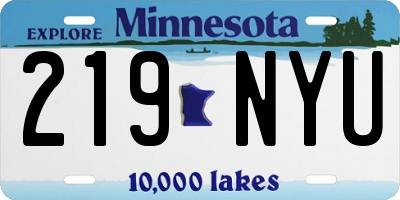 MN license plate 219NYU