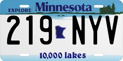 MN license plate 219NYV