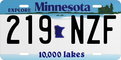MN license plate 219NZF