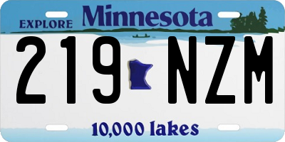 MN license plate 219NZM