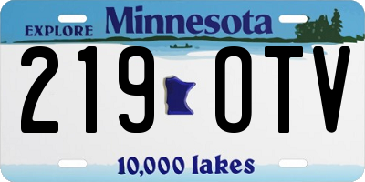 MN license plate 219OTV