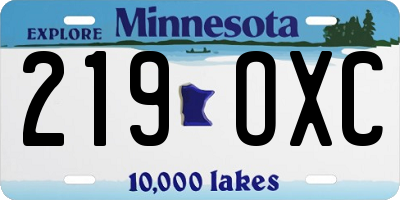 MN license plate 219OXC