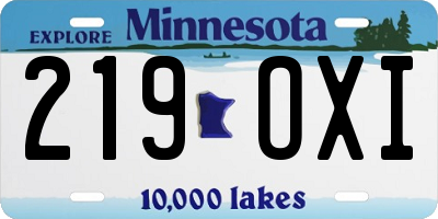 MN license plate 219OXI