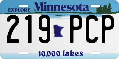 MN license plate 219PCP