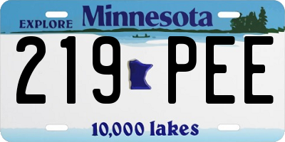 MN license plate 219PEE