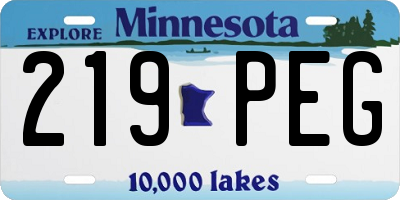MN license plate 219PEG