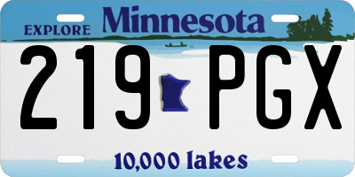 MN license plate 219PGX