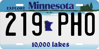 MN license plate 219PHO