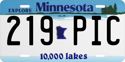 MN license plate 219PIC