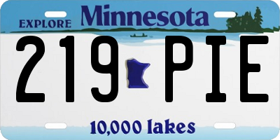 MN license plate 219PIE