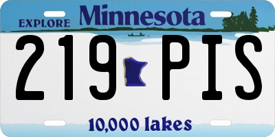 MN license plate 219PIS