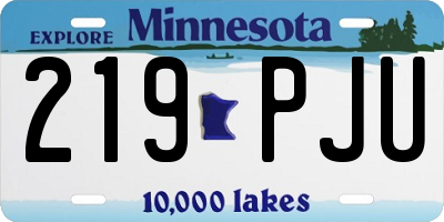 MN license plate 219PJU