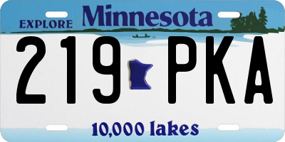 MN license plate 219PKA
