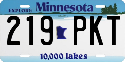 MN license plate 219PKT