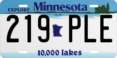 MN license plate 219PLE