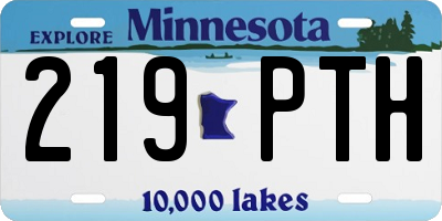 MN license plate 219PTH