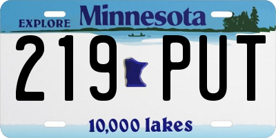 MN license plate 219PUT