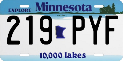 MN license plate 219PYF