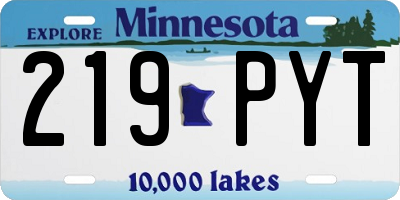MN license plate 219PYT