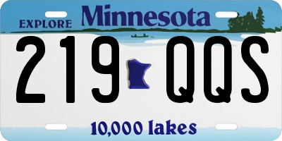MN license plate 219QQS